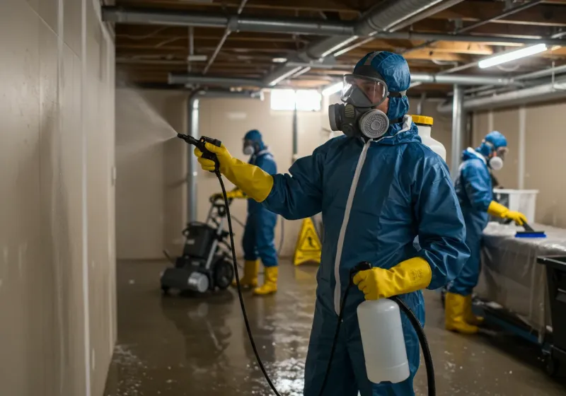Basement Sanitization and Antimicrobial Treatment process in Chewelah, WA
